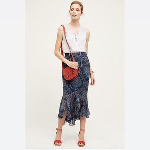 Anthropologie Vanessa Virginia Paisley Midi Skirt
